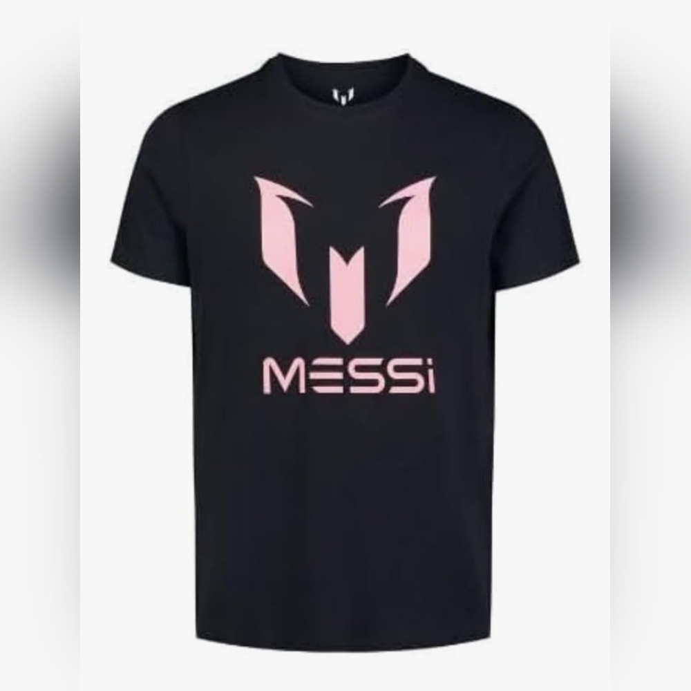 Messi Wingstar T-Shirt Tee Black with Pink Logo Men's Size 2XL XXL NWT